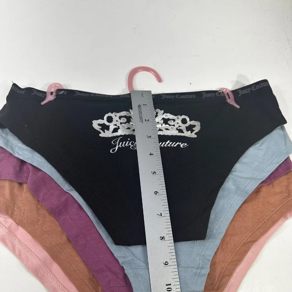 Lot Of 5 Juicy Couture Women's Sz Large Panty Brief Hipster Assorted Colors New